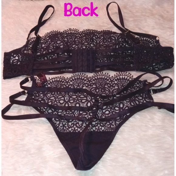 NWOT Dreamgirl Venise Embroidery Underwire Bra and G-string Set Lingerie Sz M - Picture 3 of 7